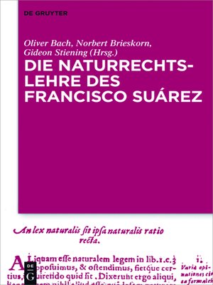 cover image of Die Naturrechtslehre des Francisco Suárez